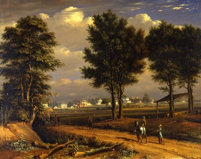 A view of the Alpha Cottages, near Paddington by John Seguier
