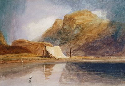 A Mountainous Lake with a Tent Pitched on the Shore by John Sell Cotman