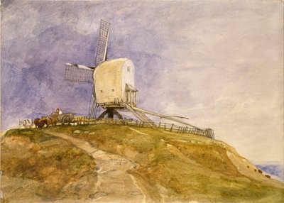 A Windmill on a Hill at Eye, Suffolk, early 19th century by John Sell Cotman