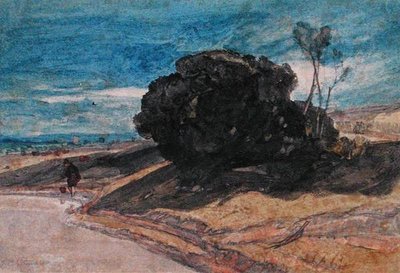 An Angler on a River Bank near a Clump of Trees by John Sell Cotman