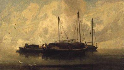 Boats at Anchor on Breydon Water, c.1810 by John Sell Cotman