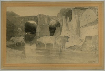 Bridge and Cows by John Sell Cotman