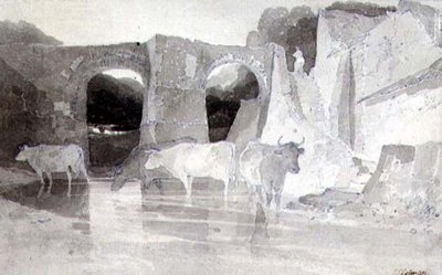 Cattle in a River by John Sell Cotman