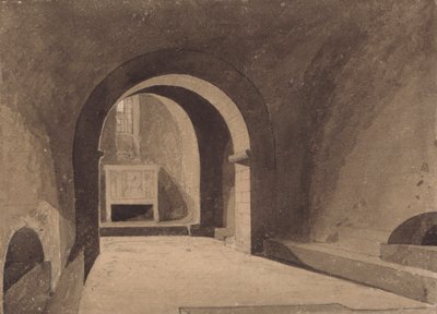 Crypt of Saint Gervaise, Rouen, Normandy by John Sell Cotman