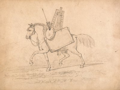 Horse Loaded with Artist’s Paraphernalia by John Sell Cotman