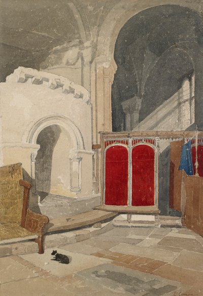 Interior of the Eastern Ambulatory of the Apse of Norwich Cathedral by John Sell Cotman