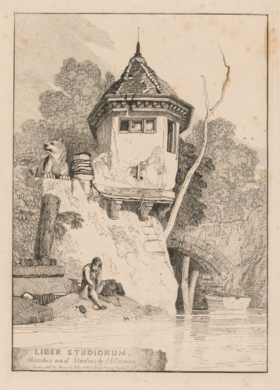 Liber Studiorum; Frontispiece, View of a Garden House on the Banks of the River Yare by John Sell Cotman
