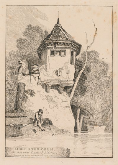 Liber Studiorum, Frontispiece, View of a Garden House on the Banks of the River Yare by John Sell Cotman