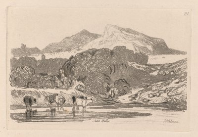Liber Studiorum: Plate 21, View in North Wales by John Sell Cotman