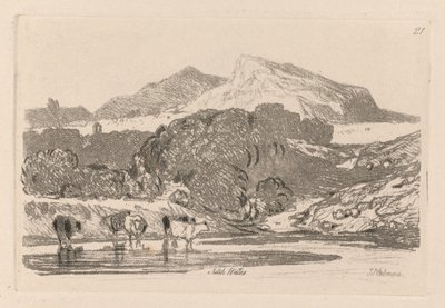 Liber Studiorum: Plate 21, View in North Wales, 1838 by John Sell Cotman