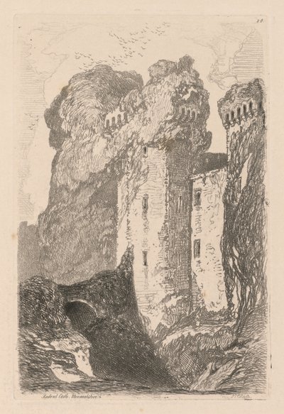 Liber Studiorum: Plate 24, Ragland Castle, Monmouthshire by John Sell Cotman