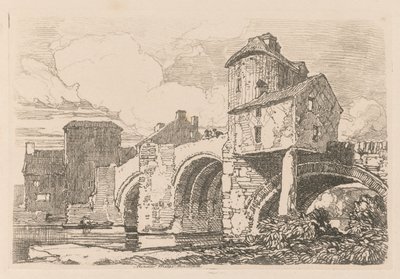 Liber Studiorum: Plate 26, Monnow Bridge, Monmouthshire by John Sell Cotman