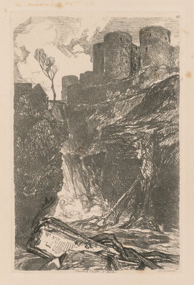 Liber Studiorum: Harlech Castle, N. Wales by John Sell Cotman