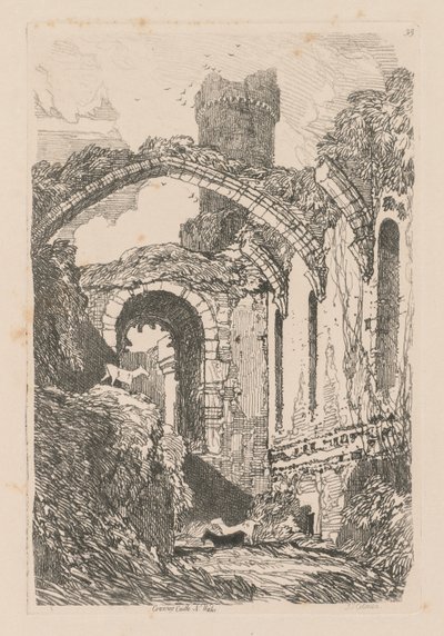 Liber Studiorum: Plate 33, Conway Castle, N. Wales by John Sell Cotman