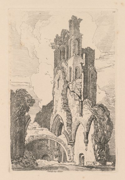 Liber Studiorum: Plate 34, Llanathony Abbey, Monmouthshire by John Sell Cotman