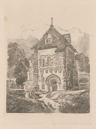 Liber Studiorum: Plate 36, Church near Durham, 1838 by John Sell Cotman
