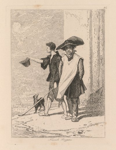 Liber Studiorum: Plate 45, French Beggars by John Sell Cotman