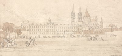 Military School and Abbey Church of St Stephen at Caen by John Sell Cotman