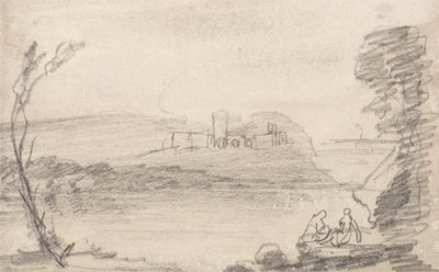 Ruin on a Lake, in the Manner of Richard Wilson by John Sell Cotman