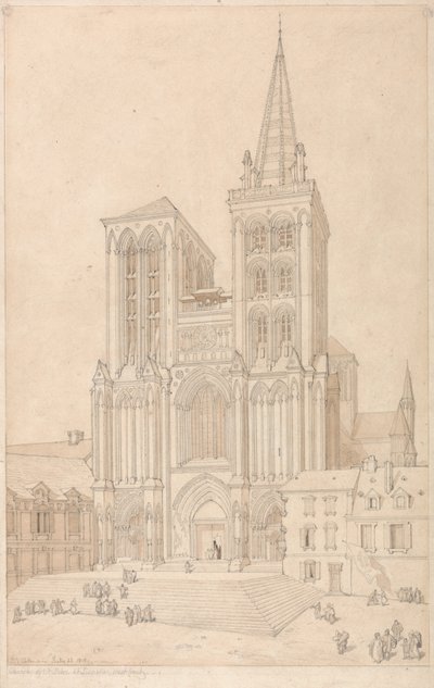 St. Peter at Lisieux, Normandy: West Front by John Sell Cotman