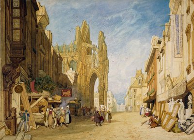 Street Scene at Alencon, Normandy, 1828 by John Sell Cotman