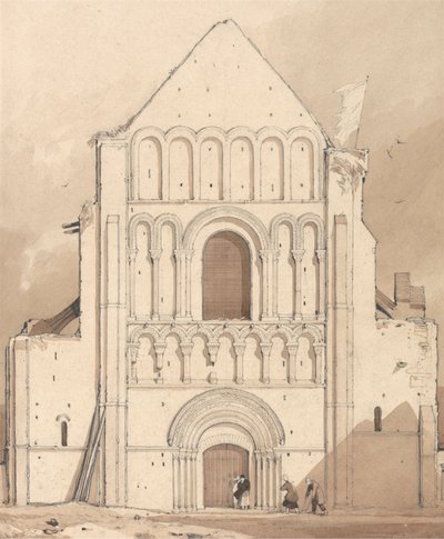 West Front of the Church of Ouistreham, near Caen, Normandy by John Sell Cotman