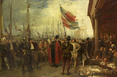 The Call to Arms - Plymouth Quay by John Seymour Lucas
