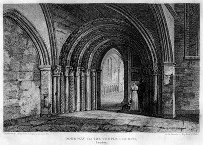 Doorway to the Temple Church, London by John Shury