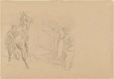 Man Pulling a Horse into a Stall, 1918 by John Singer Sargent