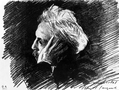 Portrait of Gabriel Fauré (1845 - 1924), French composer. Charcoal by his friend John Singer Sargent (1898) by John Singer Sargent