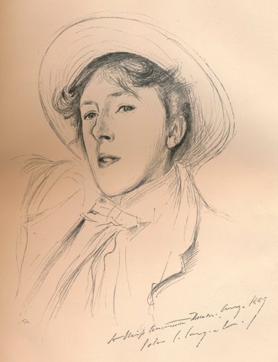Portrait Sketch of Miss Violet Paget Vernon Lee by John Singer Sargent