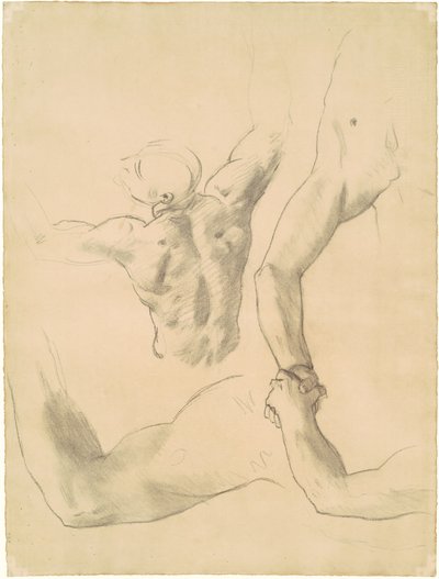 Studies for Two Classical Male Figures Wrestling by John Singer Sargent