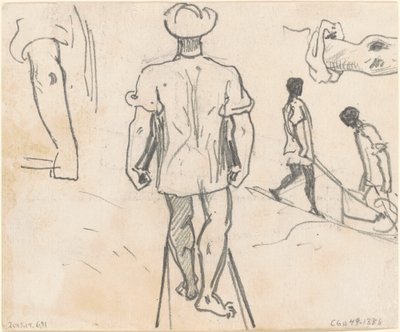 Studies of Peasants with Wheelbarrows [verso], 1870-1872 by John Singer Sargent