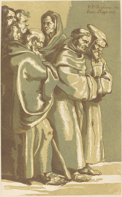 A Group of Monks and a Woman by John Skippe after Sir Peter Paul Rubens