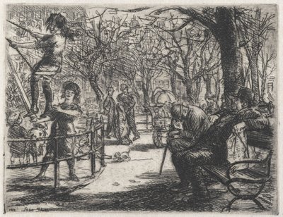 Swinging in the Square by John French Sloan