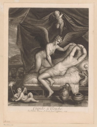 Cupid and Psyche on Bed (Loves of the Gods) by John Smith