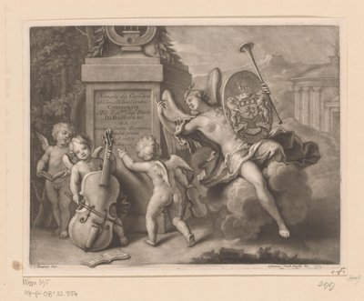 Angels with Musical Instruments at a Monument by John Smith