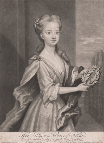 Her Highness Princess Ann, Eldest Daughter to His Royal Highness George Prince of Wales, 1720 by John Smith