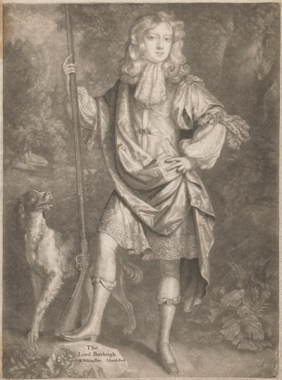 The Lord Burleigh (as a youth, standing, a gun in his hand and a spaniel at his side) by John Smith