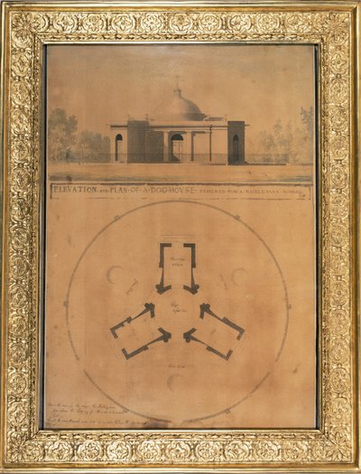 Elevation and Plan of a Dog House by John Soane