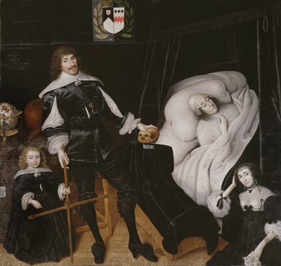 Sir Thomas Aston (1600-45) at the Deathbed of His Wife by John Souch