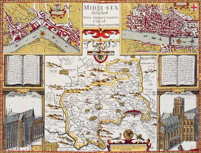 Midle-sex described with the most famous cities of London and Westminster, from Speed