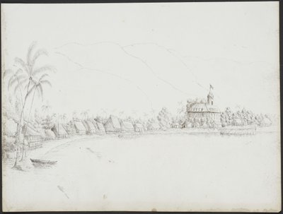 View of Papeete from the Harbour, November 1845 by John Speer