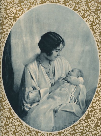 Portrait of Elizabeth II and Queen Mother by John St. Helier (after) Lander