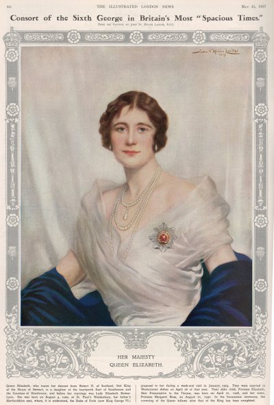 Portrait of Queen Elizabeth (1900-2002) by John St. Helier Lander