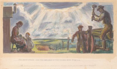 The Homestead and the Building of the Barbed Wire Fences by John Steuart Curry