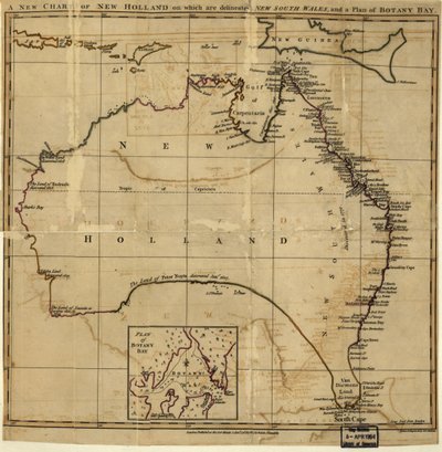 A New Chart of New Holland with New South Wales and a Plan for Botany Bay by John Stockdale