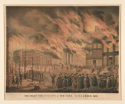 The Great Fire of the City of New York, 16 December 1835 by John T. Bowen