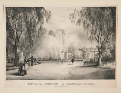 View of the Fountain in Franklin Square, Philadelphia by John T. Bowen