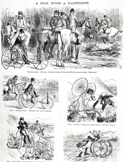 A man hunting on a tricycle by John Tenniel
